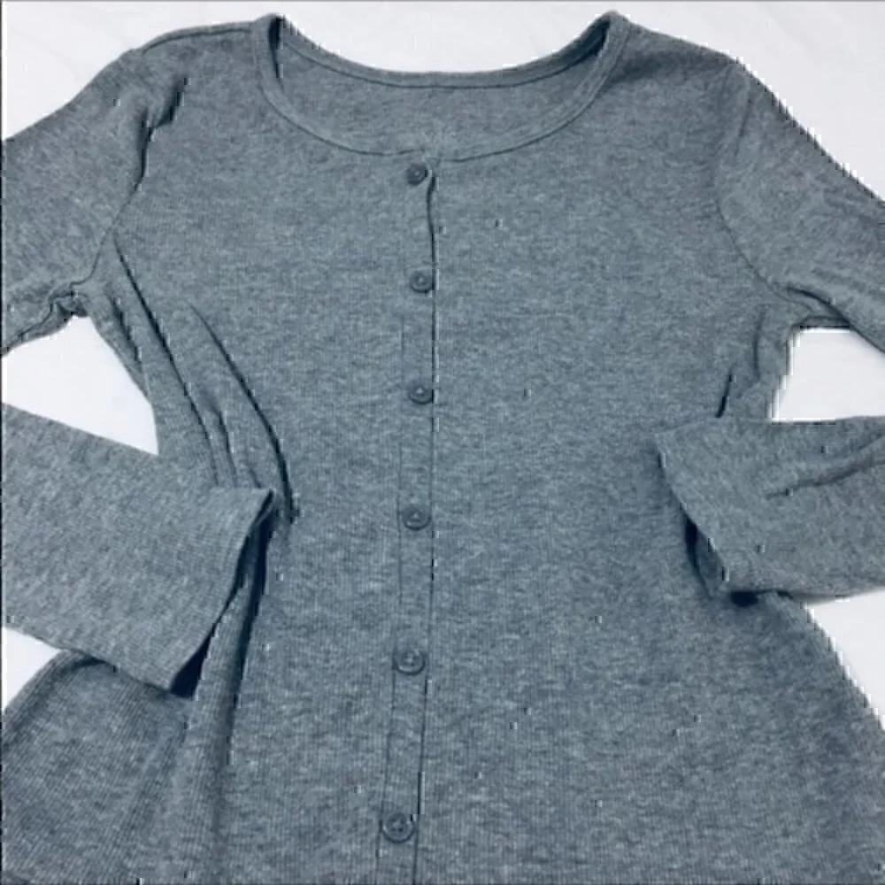 Justice Girls size 8 gray  button up top